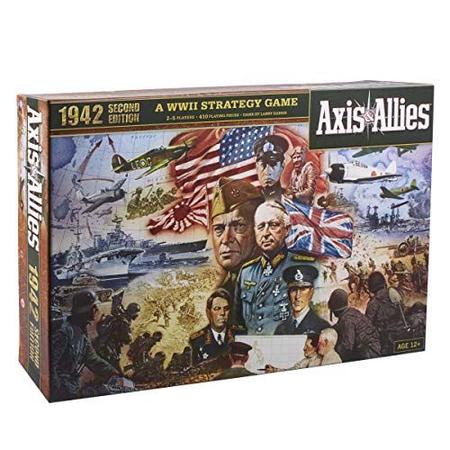 Imagem de Jogo de tabuleiro de estratégia Hasbro Gaming Avalon Hill Axis & Allies 1942 Segunda Edição da Segunda Guerra Mundial, com tabuleiro extra grande, maiores de 12 anos, 2-5 jogadores, marrom