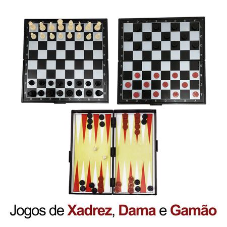 Jogo xadrez e dama magnetico terra brasil