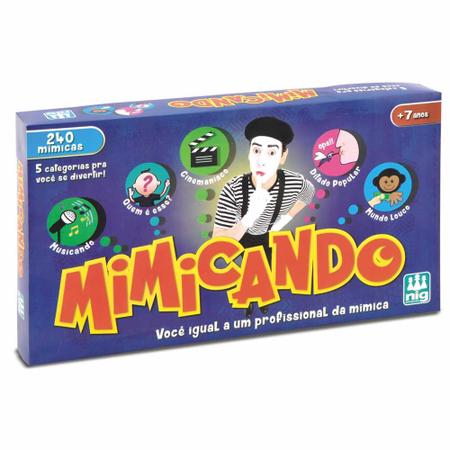 Jogo de Tabuleiro e Mímica - Mimicando - 240 Cartas - Nig Brinquedos