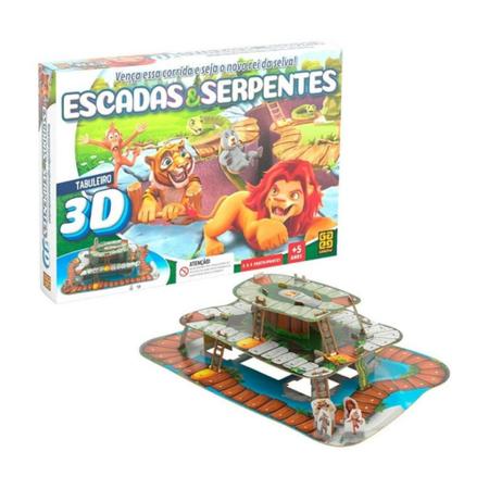 Jogo de Tabuleiro Escadas e Serpentes - 3943 - Grow - Xickos Brinquedos