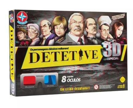 Jogo de Tabuleiro Estrela Detetive 3D Com óculos