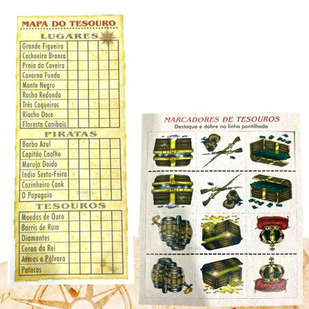 Jogo de Tabuleiro Ilha do Tesouro com Cartas e Acessórios