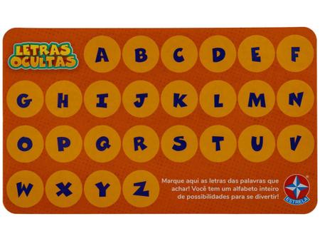 Jogo Infantil Educativo Letras Ocultas Tabuleiro Estrela