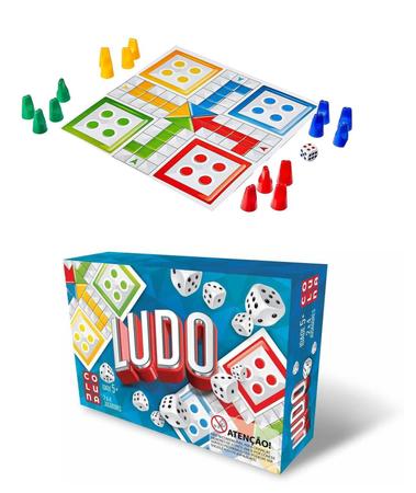 Ludo - Jogo De Tabuleiro 2 em 1 Coluna + trilha dinamica sobe e desce  tamanho grande 32x32cm