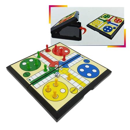 Jogo de Tabuleiro Ludo Estojo De Plástico Portátil 2 e 4 jogadores pessoas