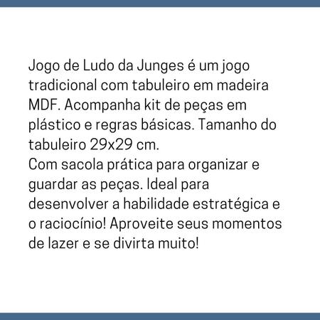 Jogo Ludo tabuleiro MDF 30x30 cm - Pais e Filhos - Jogos de Tabuleiro -  Magazine Luiza