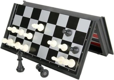 Imagem de Jogo de tabuleiro magnético 3x1: xadrez, damas e gamão - Amigold