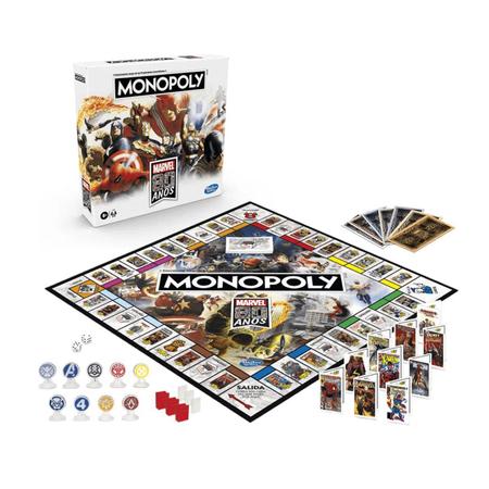 Jogo Monopoly: Marvel 80 Anos Jogo de Tabuleiro Hasbro E7866