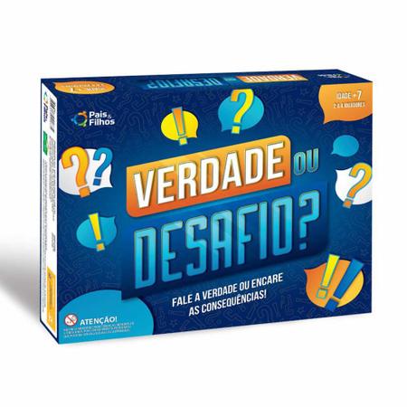 Jogo de tabuleiro Perguntas e Respostas Verdade ou Desafio + Pensa Rapido -  Pais e Filhos - Jogos de Tabuleiro - Magazine Luiza