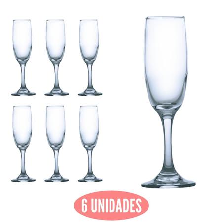 Imagem de Jogo de Taças p Champagne 177ml Vidro Luxo Espumante 