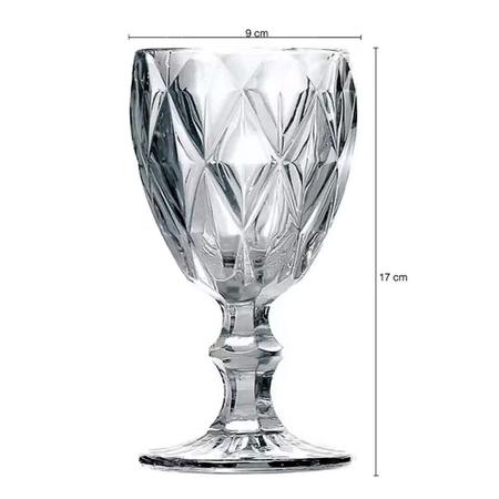 Conjunto de Taças Diamond Empire, Haus, 6 Peças, 330ml, Vidro, Rosa -  57725/405 - Novo Mundo