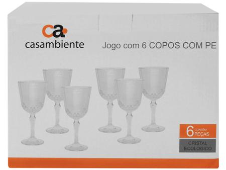 Imagem de Jogo de Taças para Vinho de Vidro 300ml - 6 Peças Casambiente Classic