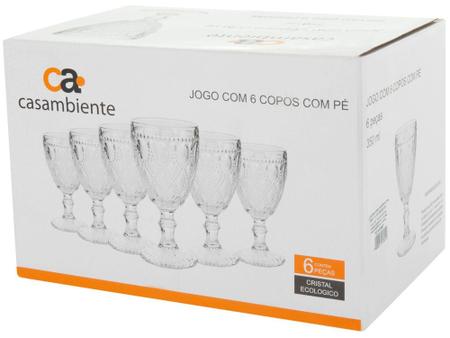 Imagem de Jogo de Taças para Vinho de Vidro 300ml - 6 Peças Casambiente Classic