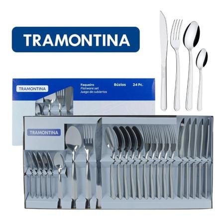 Kit Garfo e Faca Laguna 24 Unidades Inox Tramontina - Faqueiro / Jogo de  Talheres - Magazine Luiza