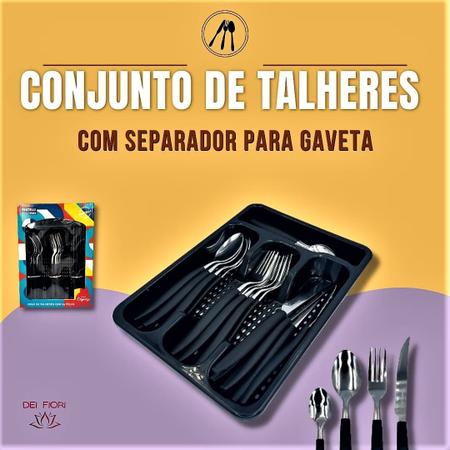 Jogo de Cozinha Preto Conjunto 7 Peças Talheres Resistente - 1,2,3 Útil -  Faqueiro / Jogo de Talheres - Magazine Luiza