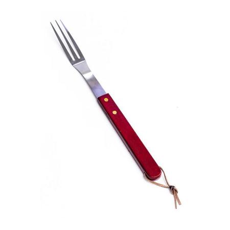 Imagem de Jogo de talheres faca e garfo para churrasco cabo de madeira