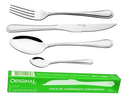 Kit Garfo + Faca Euro 48 Peças - Line - Original Line - Faqueiro