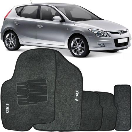 Imagem de Jogo de Tapete Automotivo Carpete I30 2010 à 2012 Soft Logo Bordado 5 Peças