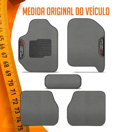 Imagem de Jogo de Tapete Carpete Corolla Fielder 2004 a 2008 Cinza Claro Logo Bordado Concept 3D 5 Peças
