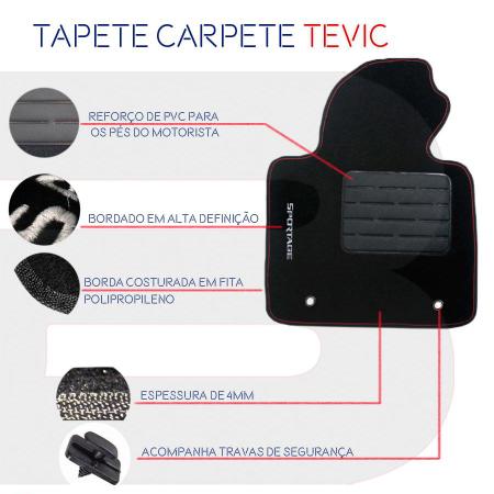 Imagem de Jogo de Tapete Carpete Tevic Pinado Citroen C3 2023 24 Impermeável Lavável Logo Bordado 5 Peças