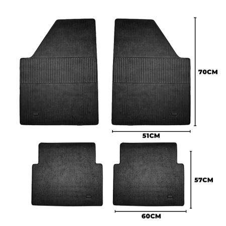 Jogo de Tapete de Borracha Preto para Fiat Uno/premio/elba 4 Peças -  Carfloor D031.0 Daud