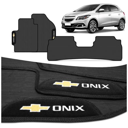 Jogo de Tapetes PVC Chevrolet Onix 2012 a 2021 Com Logo Bordada Concept 3D  3 Peças - SP - Tapete para Carro - Magazine Luiza