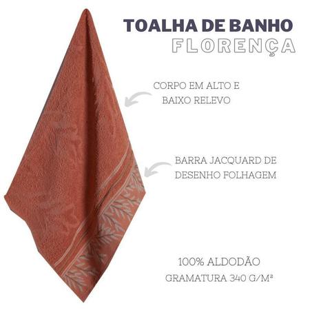 Imagem de Jogo De Toalhas De Banho Florenca 4 Peças Damasco