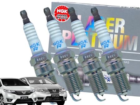 Imagem de Jogo de Velas de Ignição Honda City Fit 1.5 16v FlexOne 2014/... - NGK Iridium