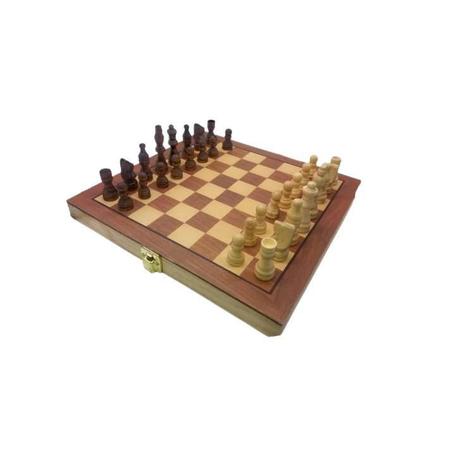 Conjunto de xadrez de madeira dobrável com armazenamento 20 × 20