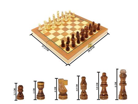 3 en 1 Tabuleiro de xadrez de madeira dobrável, tabuleiro de xadrez de  madeira, jogo de tabuleiro de xadrez de gamão, Dimensões 440 * 440 mm