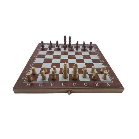 Jogo de xadrez De Madeira 3 Em 1 24 x 24 Cm - CHESS - Jogo de