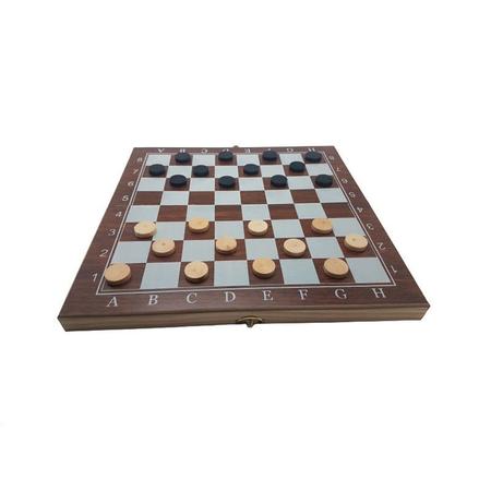 Jogo xadrez dama gamo madeira tabuleiro 3 em 1 40x40