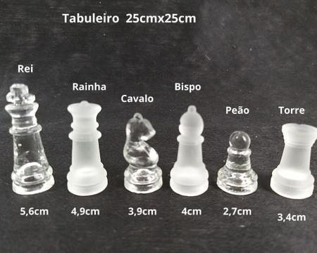 Jogo De Xadrez De Vidro Transparente 25x25 Cm Para Bebidas