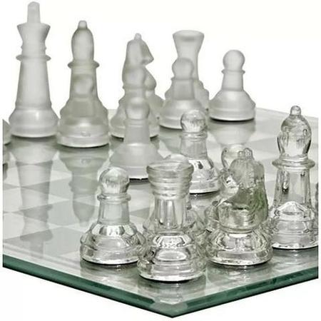 Jogo De Xadrez Tabuleiro Peças Em Vidro Elegante Presentes Criativos 20cm x  20cm - Glass Chess - Jogos - Magazine Luiza