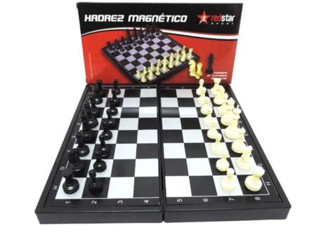 Jogo De Xadrez Magnético Dobrável Tabuleiro Portátil 25x25cm - R$ 59,89