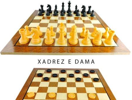 Jogo De Xadrez E Dama Tabuleiro Em Madeira 40x40 Hoyle - Jogo de Dominó,  Dama e Xadrez - Magazine Luiza