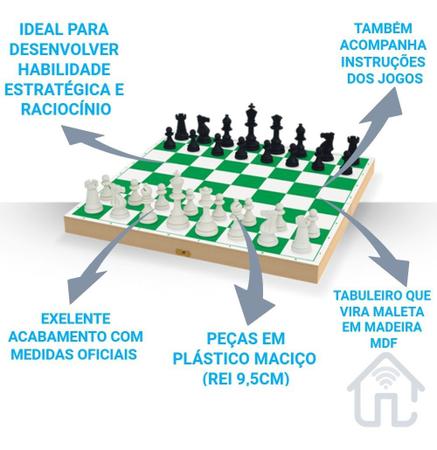 Jogo de Dama e Ludo Tabuleiro em Madeira MDF Junges - Jogo de Dominó, Dama  e Xadrez - Magazine Luiza