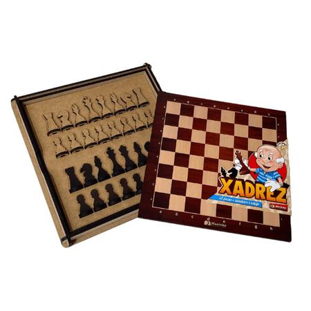 Jogo De Xadrez Em Madeira Com Estojo - Maninho 364.4 - Fabrica da Alegria