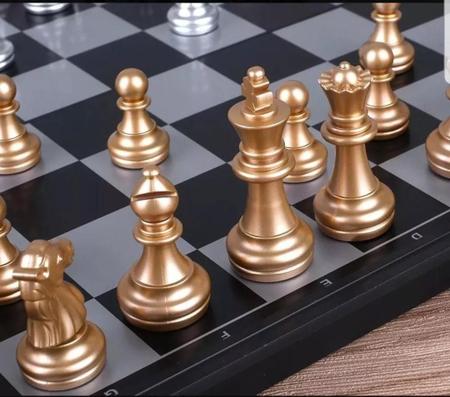 Inglês versão internacional xadrez chessman cor ouro e prata dobrável xadrez  xadrez magnético jogo 3810a 4812a 4912a 3 tamanho - AliExpress
