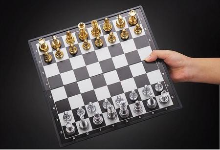 Inglês versão internacional xadrez chessman cor ouro e prata dobrável xadrez  xadrez magnético jogo 3810a 4812a 4912a 3 tamanho - AliExpress