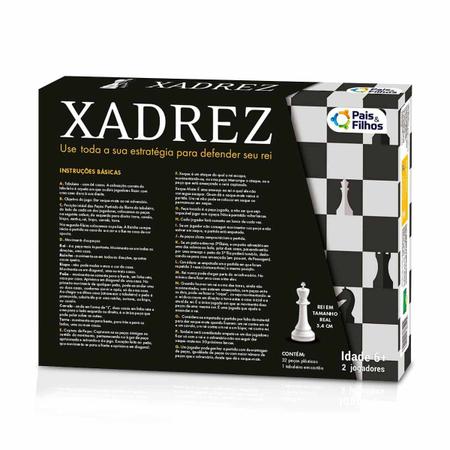 Jogo de Xadrez Rei - Tamanho Real 5,4cm - Pais e Filhos - ShopDG