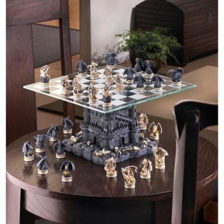 Jogo de Xadrez Medieval Bruxo Resina - Não Acompanha Tabuleiro