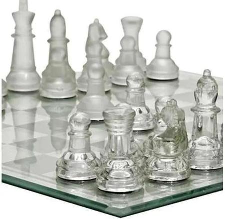 Jogo De Xadrez Profissional Tabuleiro E Peças Em Vidro Luxo - Glass Chess -  Jogo de Dominó, Dama e Xadrez - Magazine Luiza