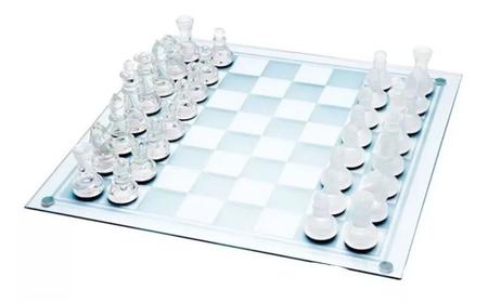 Jogo De Xadrez Tabuleiro Peças Em Vidro Elegante Presentes Criativos 20cm x  20cm - Glass Chess - Jogos - Magazine Luiza