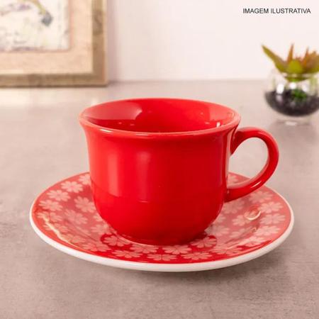 Jogo De Chá Floreal Renda 12 Peças - vermelho Porcelana Oxford - BaoShop -  Loja de Calçados