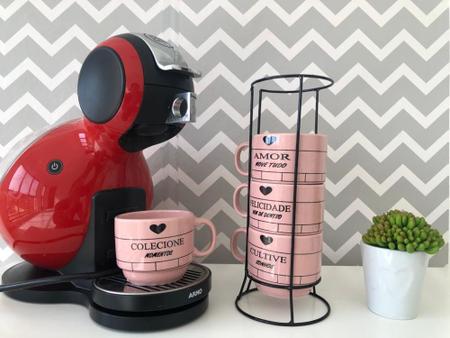 Jogo De Xícaras Café Chá Rosa Com Suporte Kit 4 Canecas Poá - Neo  Porcelanas - Xícaras de Café - Magazine Luiza