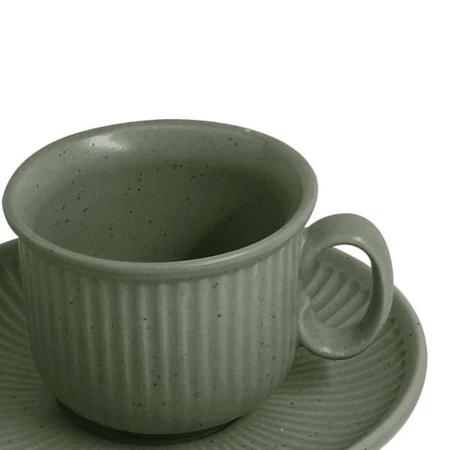 Imagem de Jogo de xícaras café em cerâmica L'Hermitage Wellig 90ml 12 peças verde