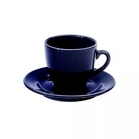 Imagem de Jogo De Xícaras Chá Cerâmica Azul 250 Ml 6 Peças