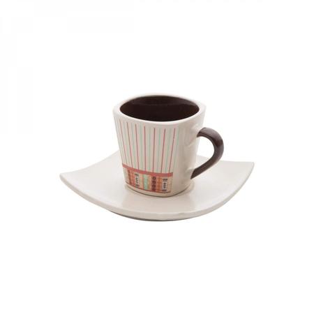 Imagem de Jogo de Xícaras de Café com Pires Porcelana 12 Peças 90ml Stripes Rojemac Marrom/Bege