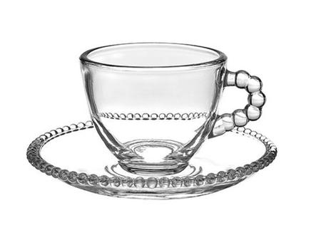Imagem de Jogo de xícaras de café Pearl 90ml 6 peças Vidro Cristal